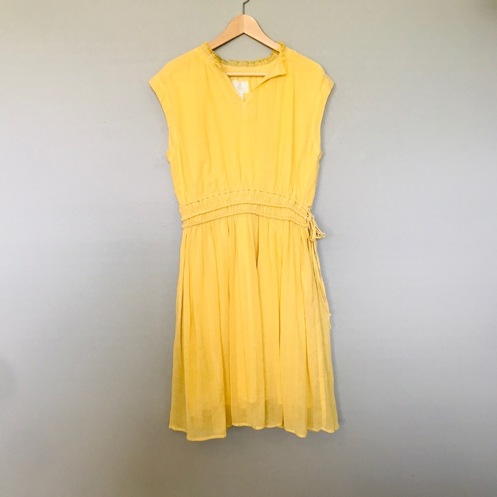 Caslon Yellow Drawstring waist Dress Yellow